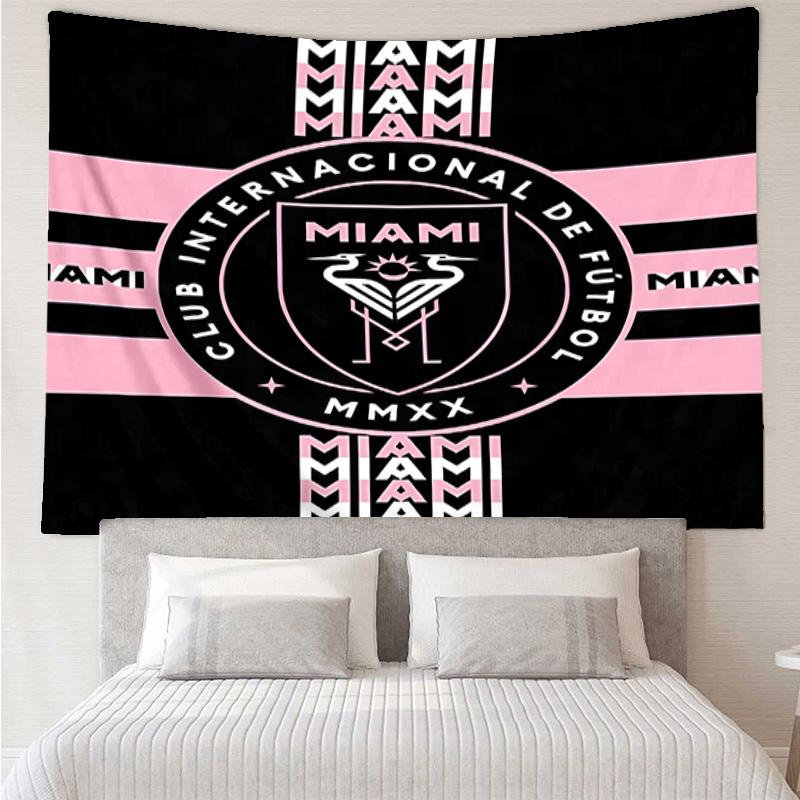 Inter Miami CF Tapestry for Bedroom Aesthetic Classroom Tapestries Wall Hanging for Living Room Dorm Office,Ideal Creative Gift
