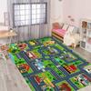 Children's Traffic Road Large Carpet, Building Scene Play Rug, Kids Room Decor Mat, Durable Floor Cover for Play Area Rug