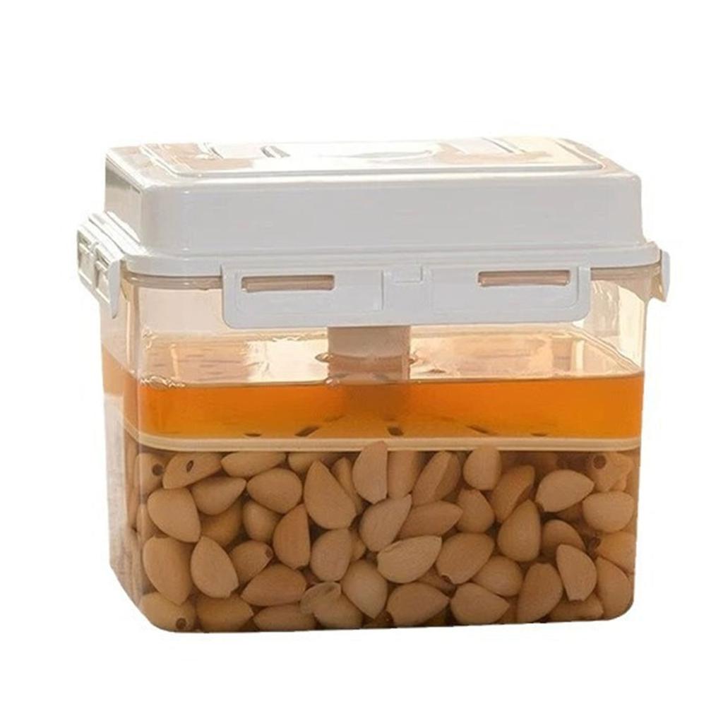 Plastic Pickle Jar with Handle and Lid Kimchi Press Fermentation Storage Container Airtight Organizers for Sauerkraut