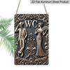 Плоская 2D 1 шт. Винтажная металлическая табличка WC Туалет 7,87x11,81 дюйма - Алюминиевая Викторианский Стиль Декор Ванной Комнаты для Дома, Ресторана, Бара, Кафе, Общественного Туалета