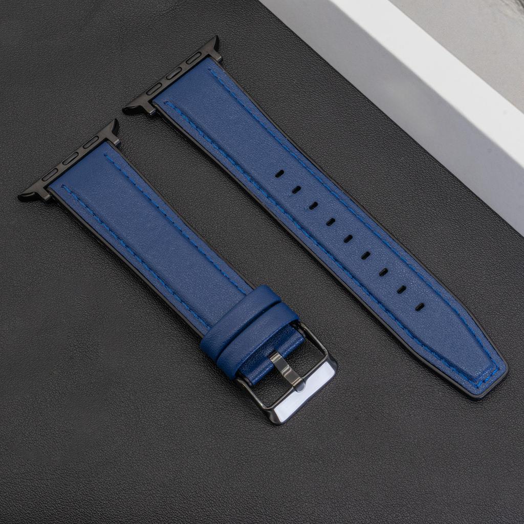 Кожаный ремешок для Apple Watch Band Ultra 2 49мм 46мм 44мм 45мм 42мм 41мм 40мм Браслет для Iwatch Серии 10 9 8 7 6 5 4 Correas
