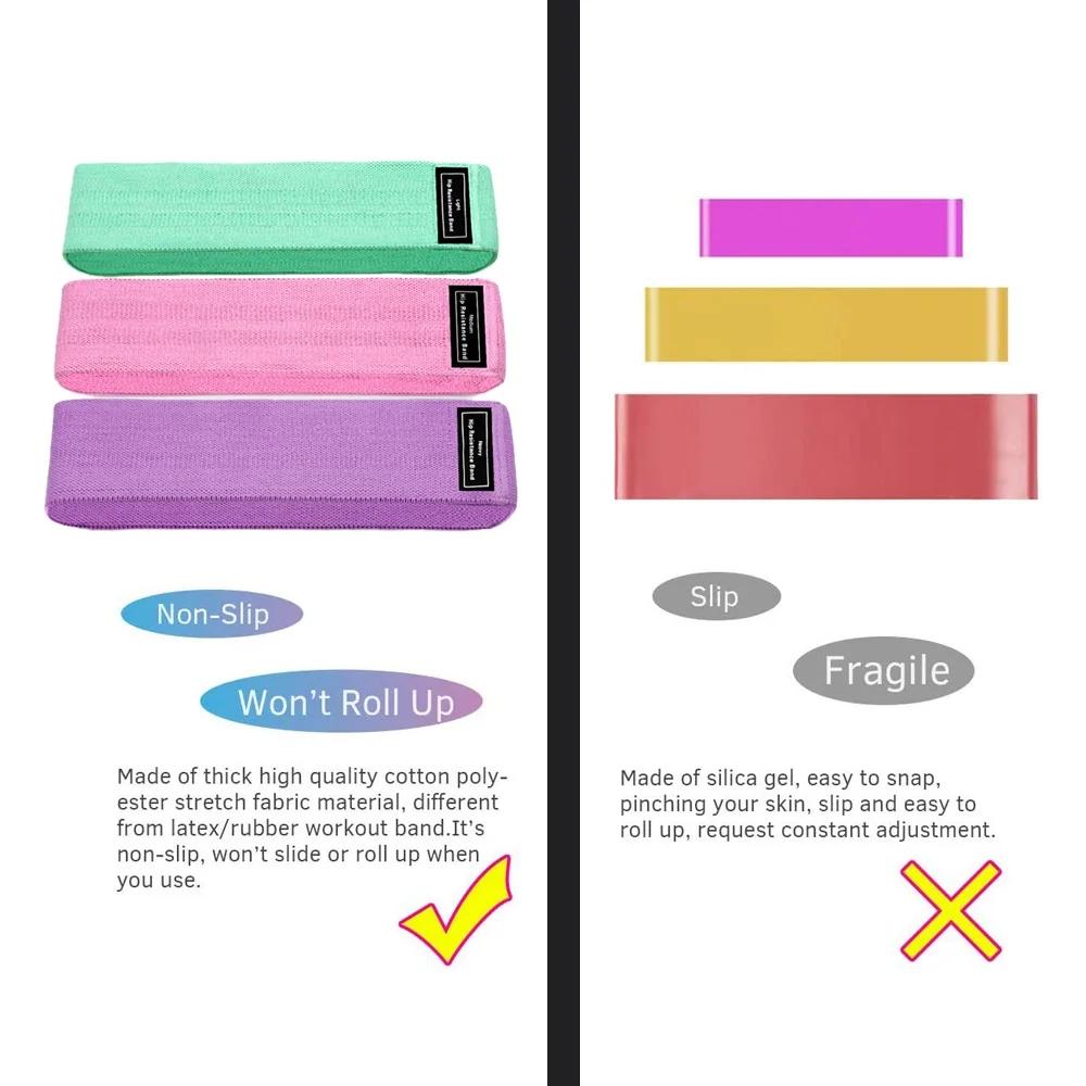 1/2/3PCS Elastic Bands Fitness Resistance Bands Yoga Pilates Hip Circle Expander Bands Gym Training Home Workout Equipm Practical Use