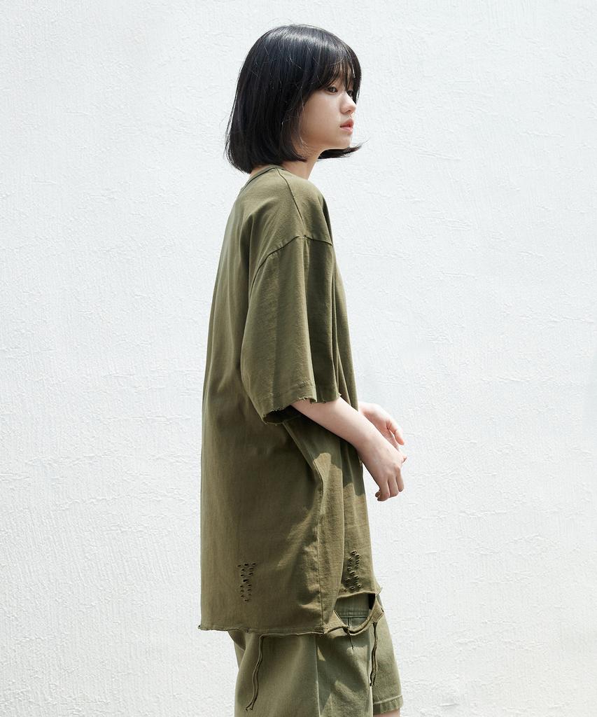 MINIMALPROJECT Grunge Short Sleeve T-Shirt (Khaki) Mst134