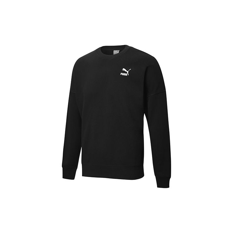 Puma Спортивный повседневный принт с круглым вырезом толстовка мужская топы черный 530692-01