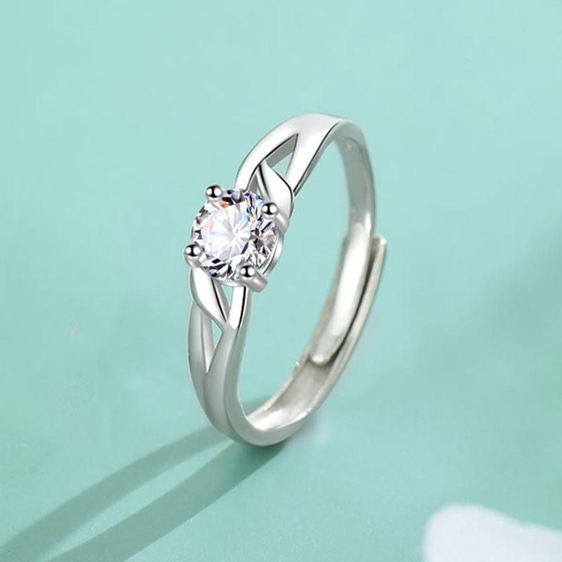 Оригинальное кольцо для пары «Первая встреча» Простое модное универсальное кольцо с бриллиантом Подарок на День святого Валентина для девушки
