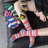 Women's Spring and Autumn Trend Color Striped Anti Woven Craft Tube Socks
