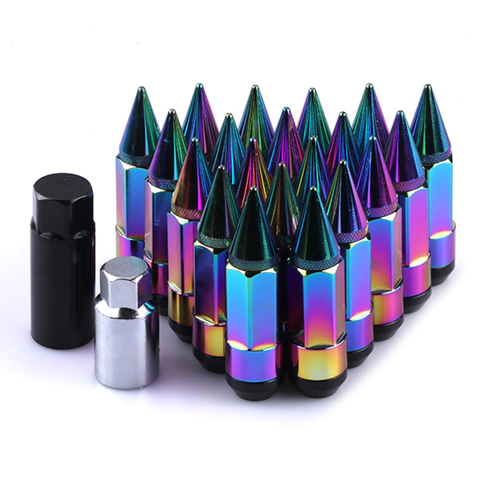 Racing Composite Nut Anti Theft Alloy Aluminum Lock Wheel Lug Nut Bolt With Spikes 80mm