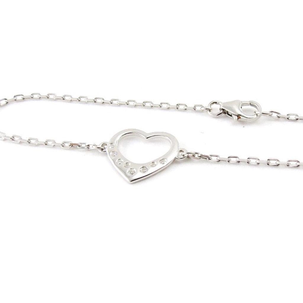 Les Trésors De Lily [J0840] - Серебряный браслет "Любовь" серебро белое (родиевое покрытие) - 13х12 мм