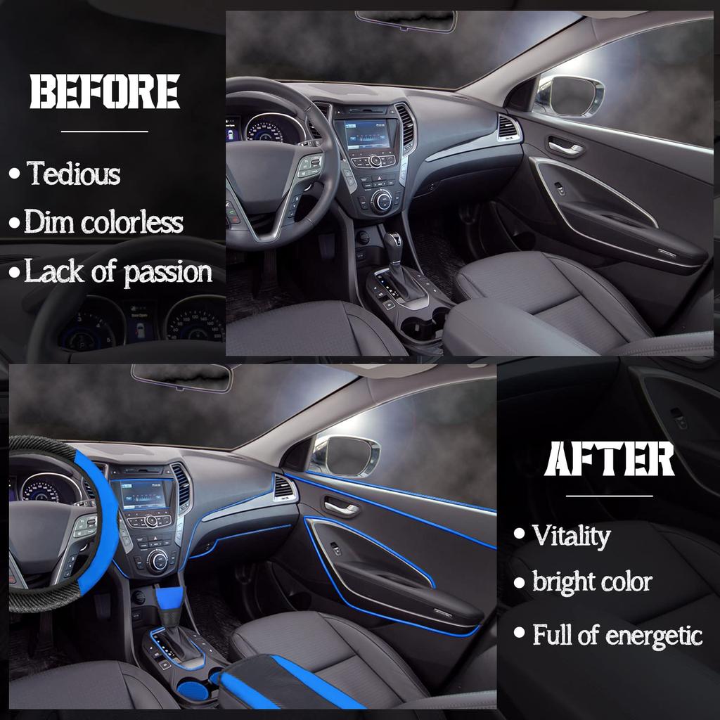 Car Steering Wheel Cover Gear Cover Handbrake Shoulder Guard Armrest Box Mat Line