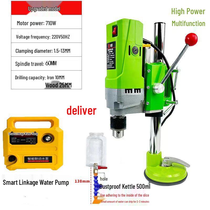 Настольный водяной бур на присоске для стекла, керамики, плитки, камня и алюминия