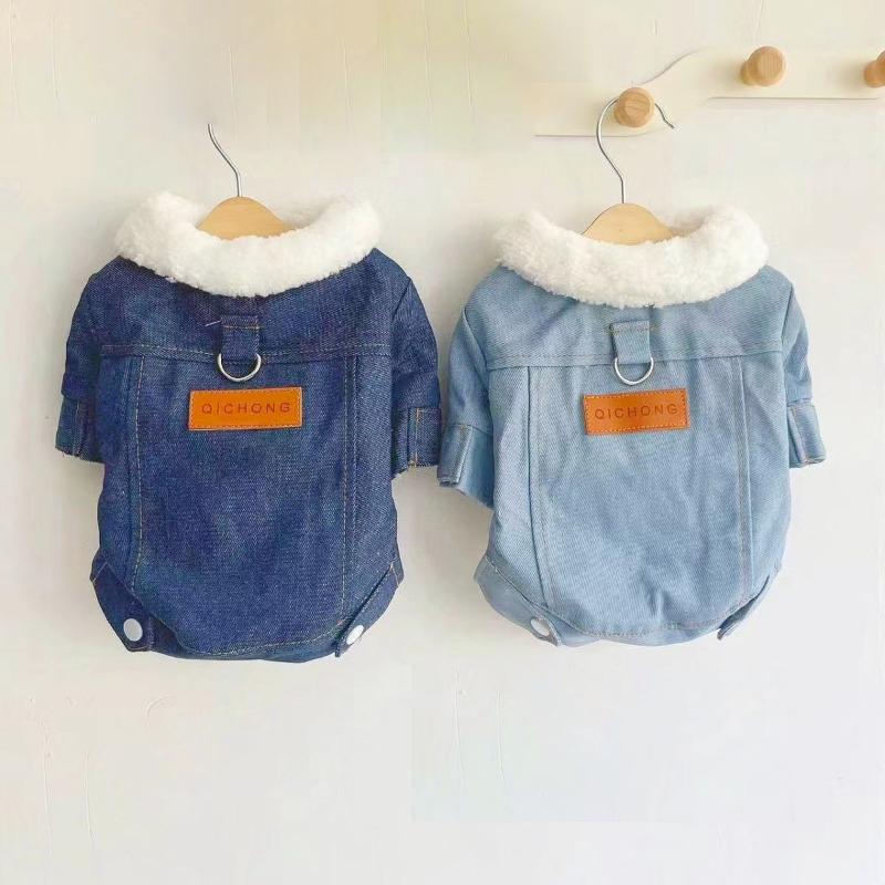 Пальто из овечьей шерсти для домашних собак в ковбойском стиле, утолщенное, для маленьких собак, куртки из овечьей шерсти, парки, одежда для щенков, ошейник для собак, пальто, аксессуары для собак