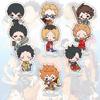 Версия Q Mini Haikyuu 6 см!! Модель подставки, тарелка, 9 шт./компл., модная акриловая фигурка, настольный декор, брелок, сувенир