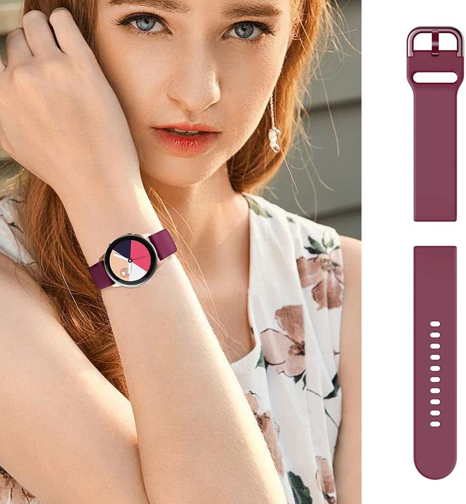 Силиконовый ремешок для Samsung Active 2/Amazfit Bip/Huawei Watch 3/GT2 Спортивный мягкий браслет для 20-мм ремешка Galaxy Watch 4