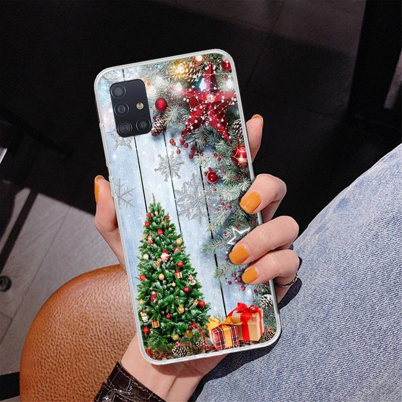 Merry Christmas Tree Snow Phone Case For Samsung Galaxy A52 A32 A22 A12 A51 A31 A50S A30S A20S A10S Note 20 Ultra 10 Plus S10 A7