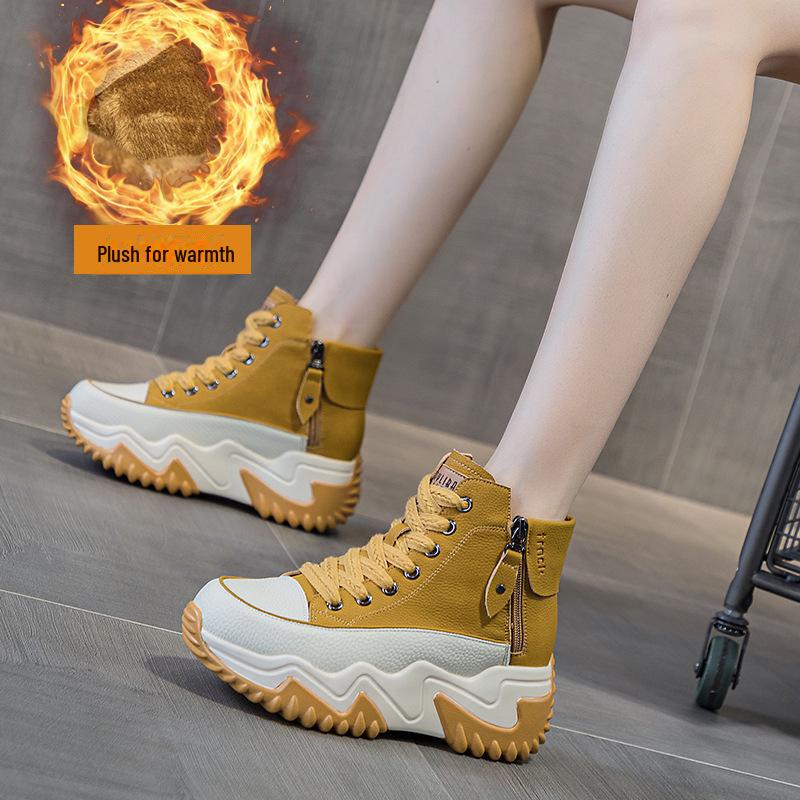 Autumn 2024 Women's Height-Boosting Korean-Style Dad Sneakers - Thick-Soled & Trendy for Students