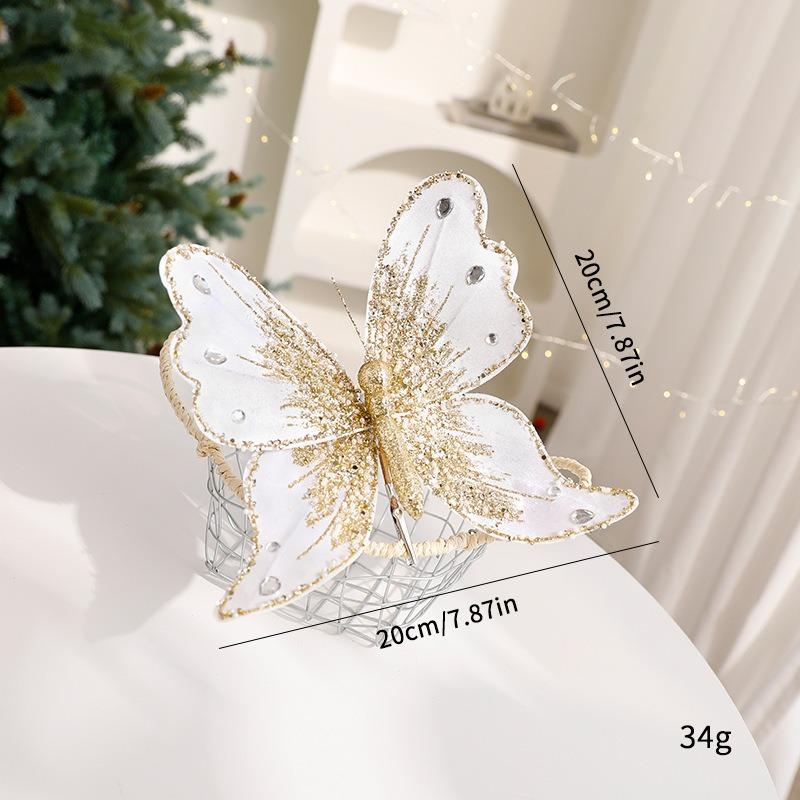 1 шт. Тканевые Пайетки Имитация Бабочки Украшения для Рождественской Елки Бархат Пенопласт Пластик Праздничные Цветочные Украшения Рождественский Подарок