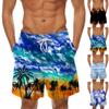 Men's Fashion Printed Strapped Hawaiian Beach Fit Sport Casual Shorts Pants