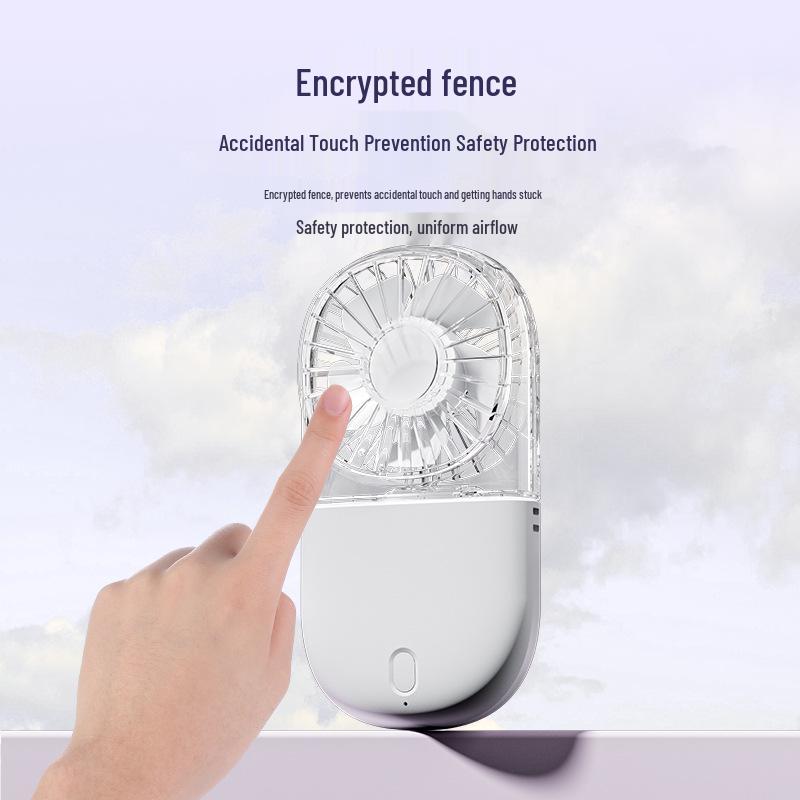 25th Anniversary Folding Transparent Mini Portable Neck Fan for Travel & Camping