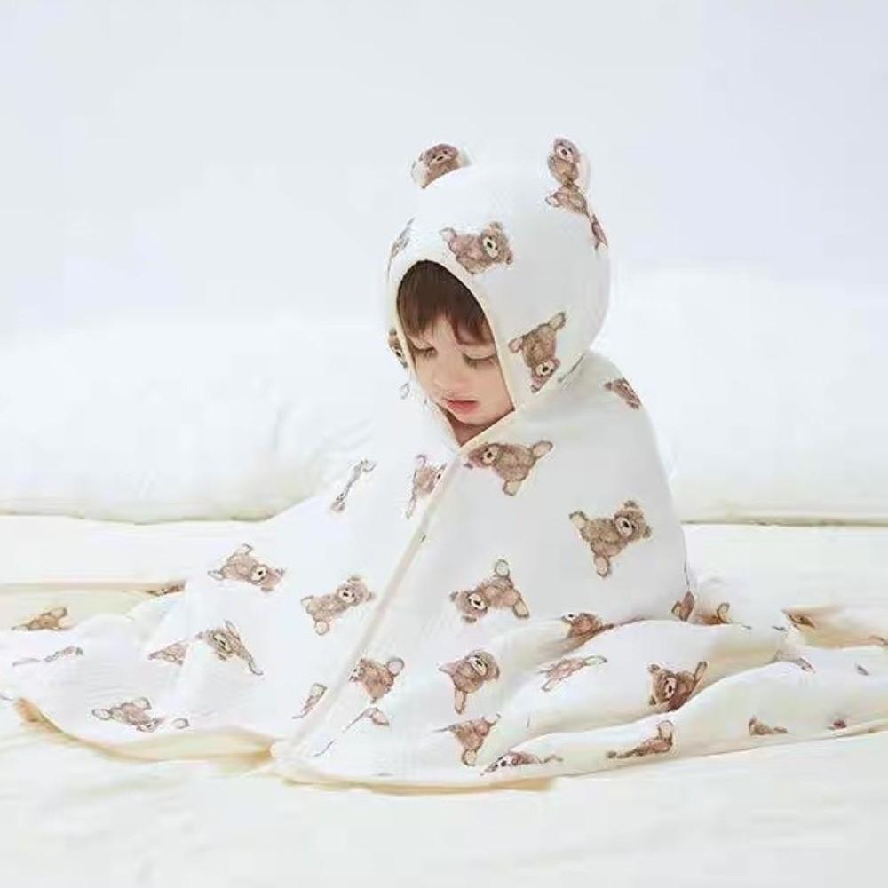 Cartoon Printed Baby Gauze Bath Towel Four Layer Cartoon Cloak Towel Warm Infant Bathrobe Bath