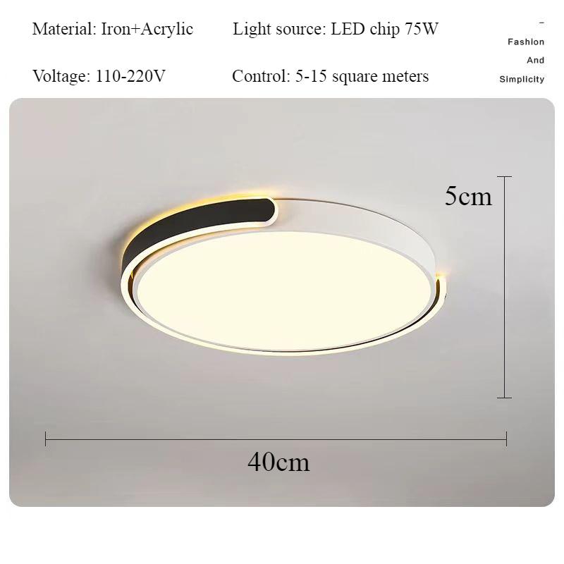 Современный простой круглый белый черный потолочный светильник скандинавского типа с регулируемой яркостью для спальни, гостиной, кабинета, домашнего декора, светодиодные потолочные светильники