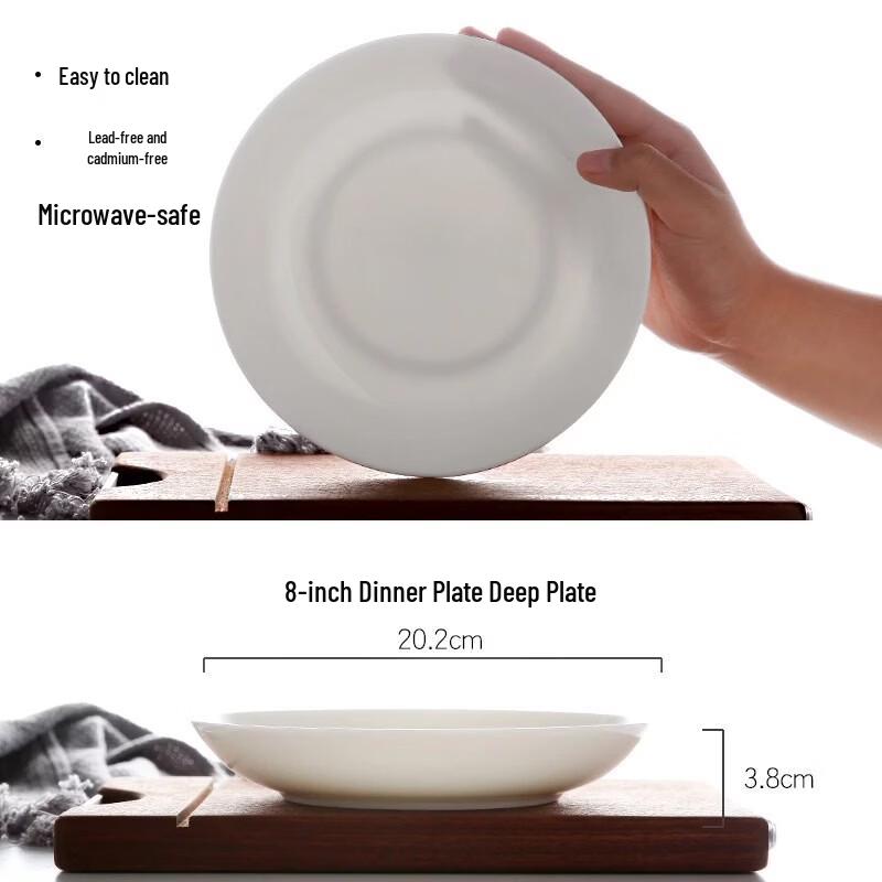 Huaiyi White Ceramic Dinnerware Collection