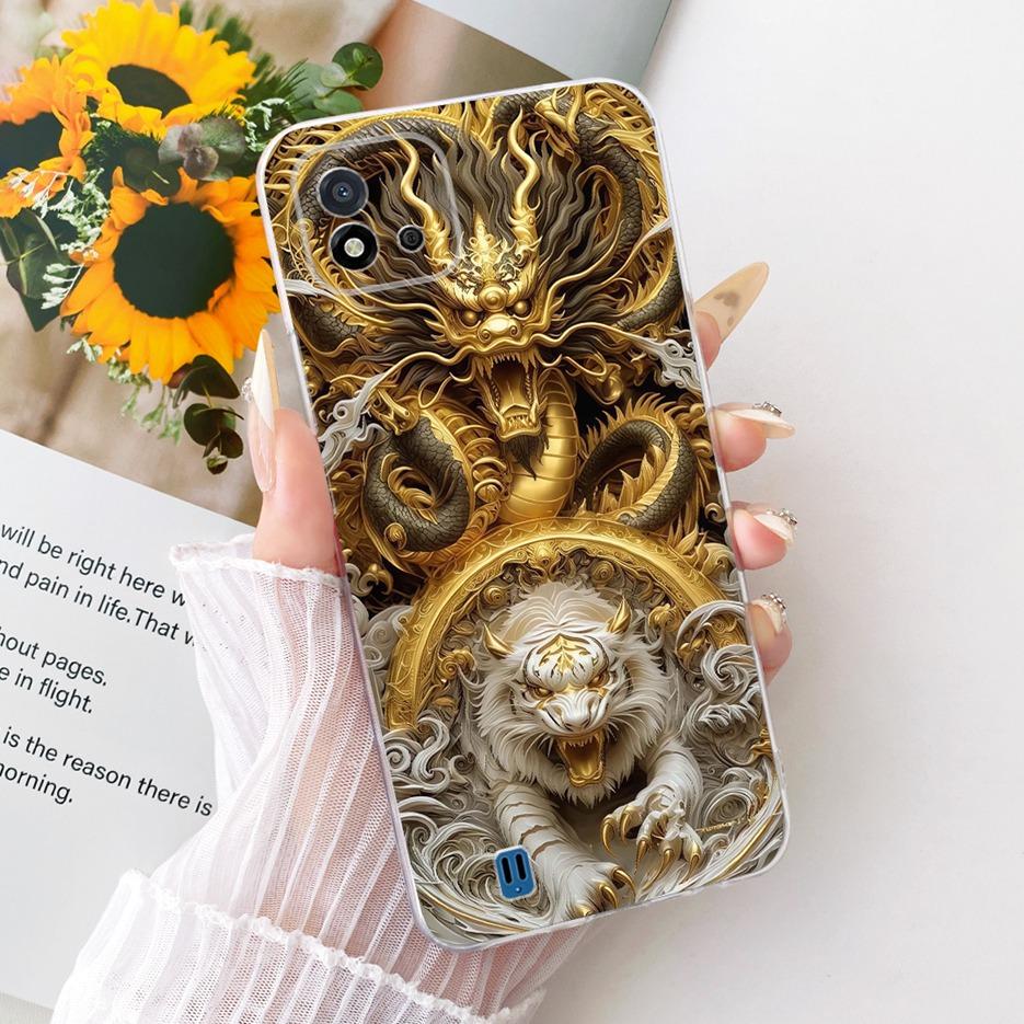 Чехол для Realme C11 2021 RMX3231 Цветы Расписной Чехол Мягкий Силиконовый Чехол для Телефона Для Realme C20 C 11 RealmeC11 2021 Сумки