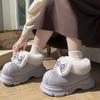 Новые полусапожки с бантом из замши, шерсти и хлопка, осенне-зимние бархатные теплые ботинки на толстой подошве с увеличением роста и противоскользящей подошвой для снега