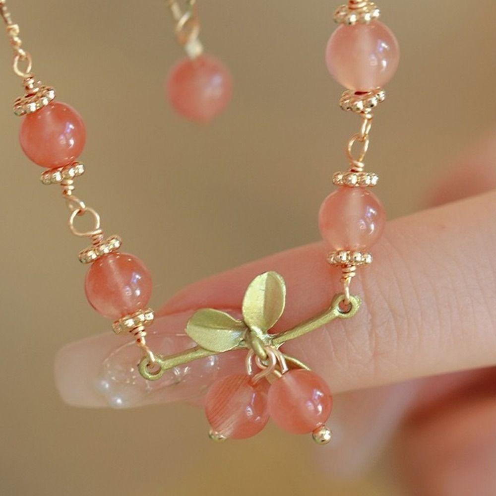 Цветочный Браслет в Новом Китайском Стиле Подвеска Вишня Бусины Кольцо на Руку Милый Браслет Орхидея Вечеринка