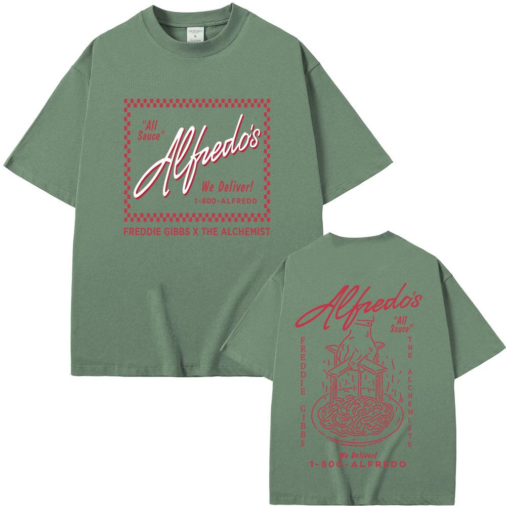 Футболка с принтом рэпера Freddie Gibbs и The Alchemist Alfredo The Tour Унисекс Женская Хип-хоп Мода Поп-музыка Футболка Оверсайз Футболки
