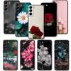 Phone Shell For Samsung Galaxy S23 S22 S21 S20 Fe Ultra S10 S9 S8 Plus Note 20ultra 10plus Case Rose Tulip Green Shoots Flowers