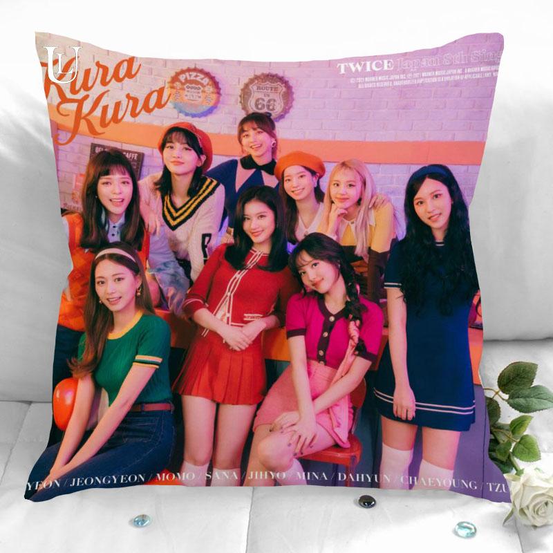 Новые Подушки на Заказ Twice Наволочки Печатная Квадратная Наволочка Домашний Декоративный Наперник на Молнии 35X35см40X40см(Одна сторона)
