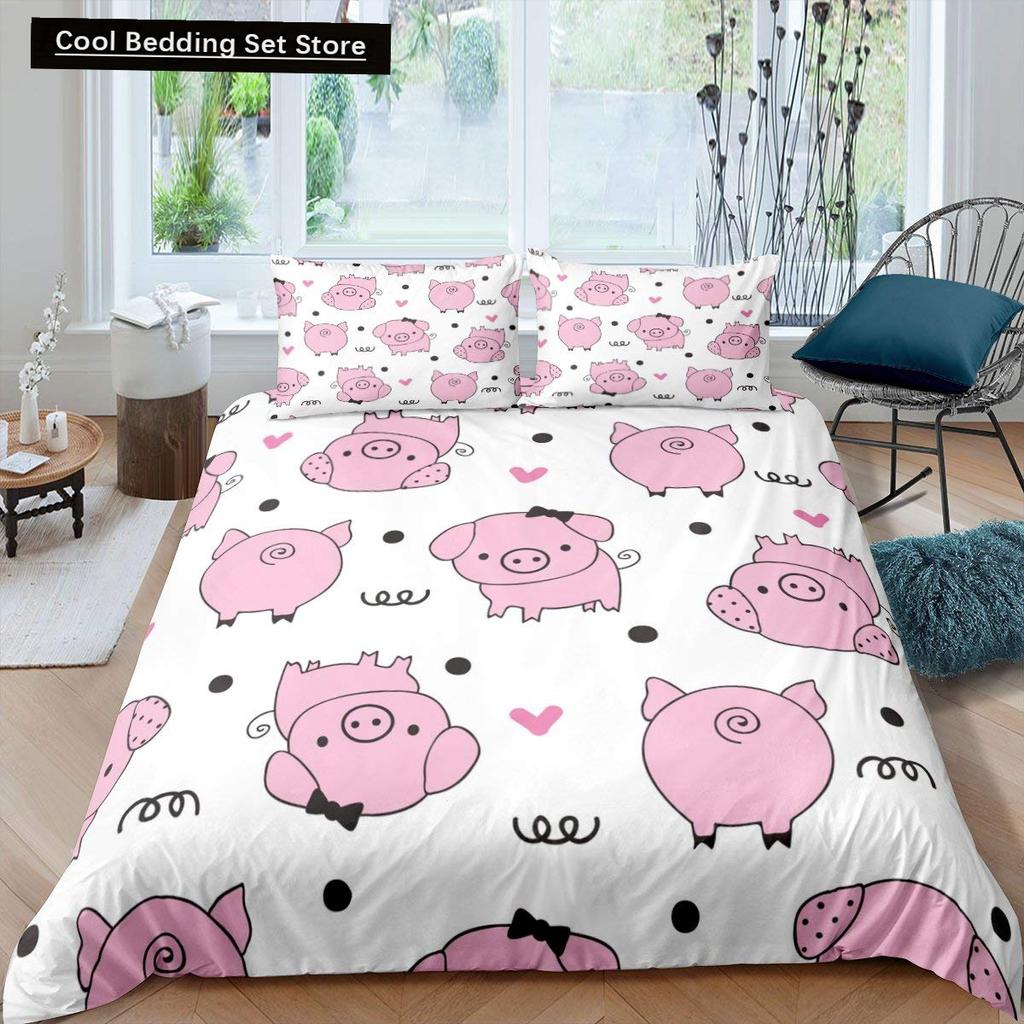 Farm Animals King Queen Duvet Cover Rooster Sheep Pig Cow Bedding Set Farmhouse Country Comforter Cover Polyester Quilt Cover