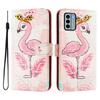 Роскошный кожаный чехол-кошелек в стиле книжки с рисунком фламинго для Nokia C12,C32,C02,C22,G22,G11 4G,G21 4G,G42,G310,G10,G20,C10,C20,HMD Pulse...
