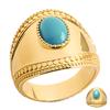 Gold Plated Ring 'Cleopatra' Turquoise Gold - 22 Mm