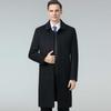 Cashmere Coat Men's Long Knee-length Woolen Down Lining Coat Middle-aged Dad Winter Coat Lapel Thickened Windbreaker