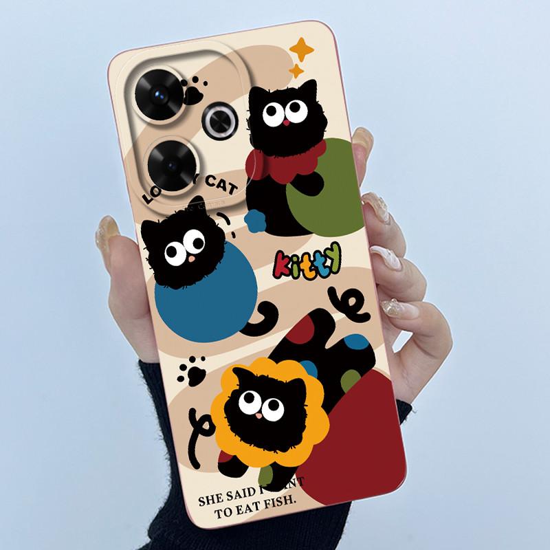 Case For Xiaomi Poco M6 4G Redmi 13 4G 13 5G Cute Panda Sweet Girls Cats Silicone Soft Back Cover Bumper Slim Protective Casing
