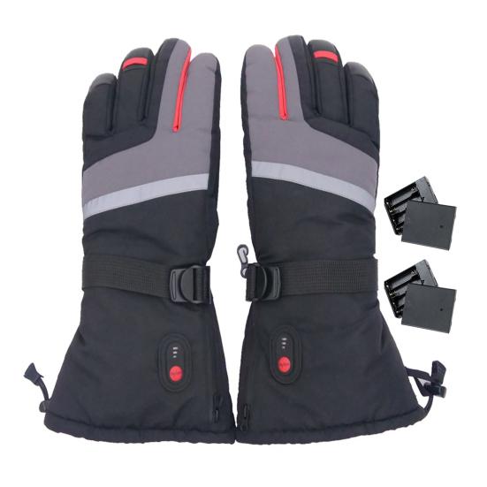 1 пара перчаток с электрообогревом и батарейным отсеком, USB-интерфейсом, питанием от аккумулятора, 3 уровнями регулировки температуры, ветрозащитными водонепроницаемыми перчатками