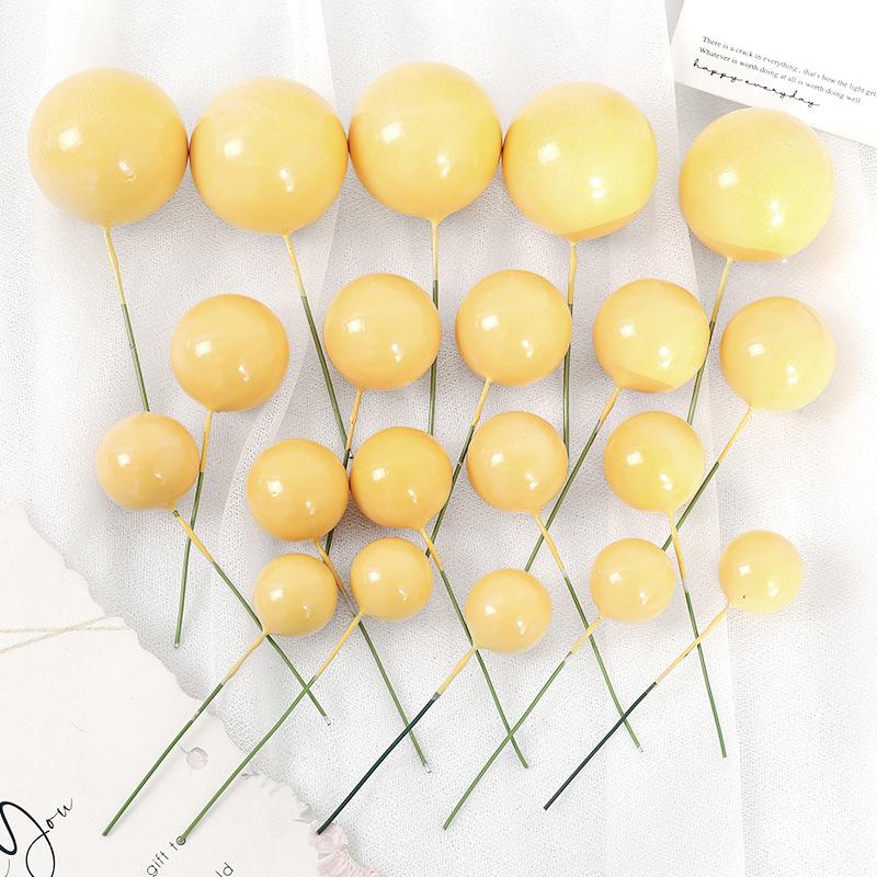 20 шт./уп. 4 см Шарики Топперы для торта Украшения Мини-шарики Палочки для топперов для торта Золотые шарики Пики для торта Шарики для топпера для торта Декор для торта