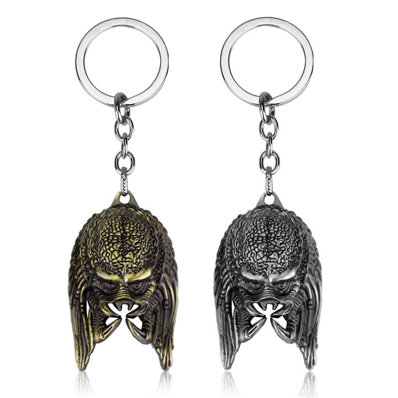 Horror Movie Alien Figure Mask Keychain Predator Head Pendant Keychain Men Jewelry Collier