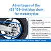 Синяя цепь привода мотоцикла 428 108 звеньев Детали трансмиссии для Honda Kawasaki Yamaha 125 куб. см ~ 250 куб. см Ssr Ycf Дорожный мотоцикл Квадроцикл Скутер Atv Грязевой