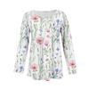 Women's Casual Fashion Loose Round Neck Floral Print Long Sleeve Top