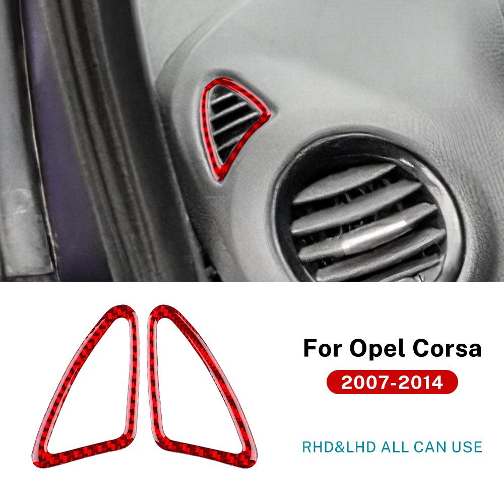 Наклейка из настоящего мягкого углеродного волокна для Opel Corsa 2007-2010 2011 2012 2013 2014 LHD RHD Автомобильная боковая накладка на воздуховыпускное отверстие приборной панели