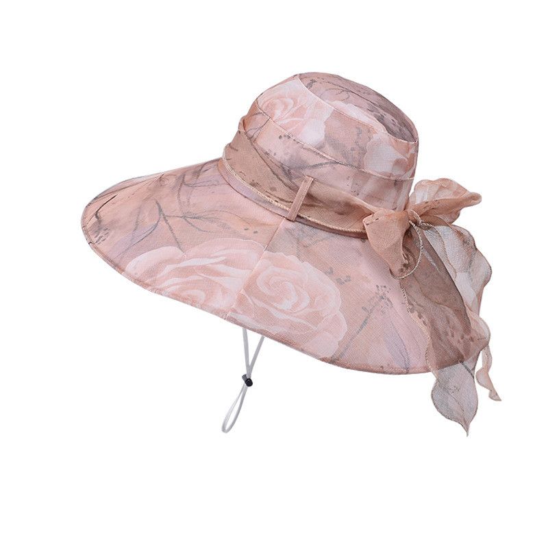 8453 New Sunscreen Hat Sun-Shade Fisherman Hat Fashion Breathable Spring and Summer Middle-Aged Women's Big Brim Sun Hat