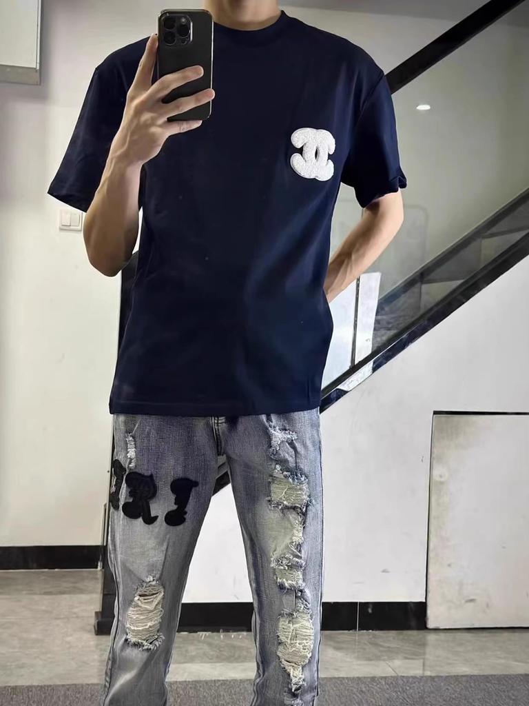 High Street Embroidered Anir Slim Fit Jeans - Men's Trendy Skinny Pants, Student Style