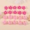 10Pcs/Set Soft Fabric Flower Hair Ties Pink Flower Hair Bands Ponytail Holders  Party Wear