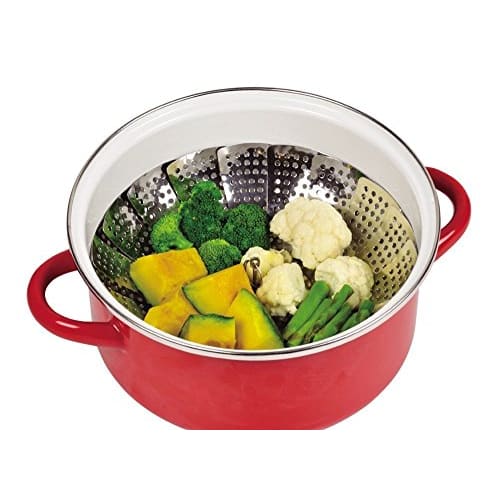 PEARL METAL Easy Wash Stainless Steel One Size Fits All-Purpose Steamer C-8700