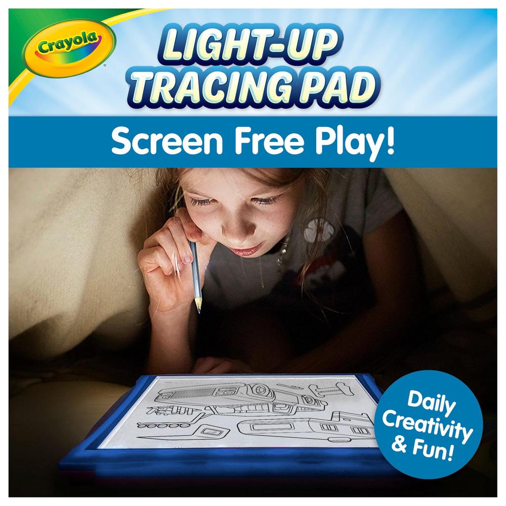Crayola Light-Up Tracing Pad, Blue, Drawing, Tracer, Coloring, Vehicles, 040907, Authentic