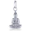 [N1232] - Silver 'Buddha' Silver Pendant (rhodium-plated) - 16x11 Mm