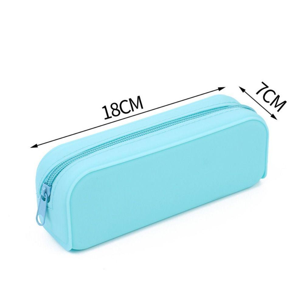 Large Capacity Pen Bag Silicone Stationery Bag Creative Pencil Case Student