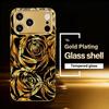 Роскошный черный и золотой чехол для телефона с изображением розы для iPhone 17 Pro Max, чехол для iPhone 17 16 15 14 13 12 11 Pro Plus